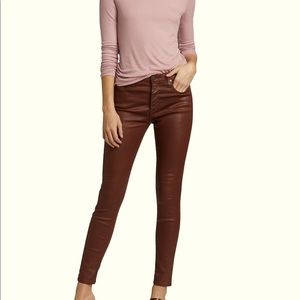 AG coated ankle skinny jean - 29 - chocolate brown